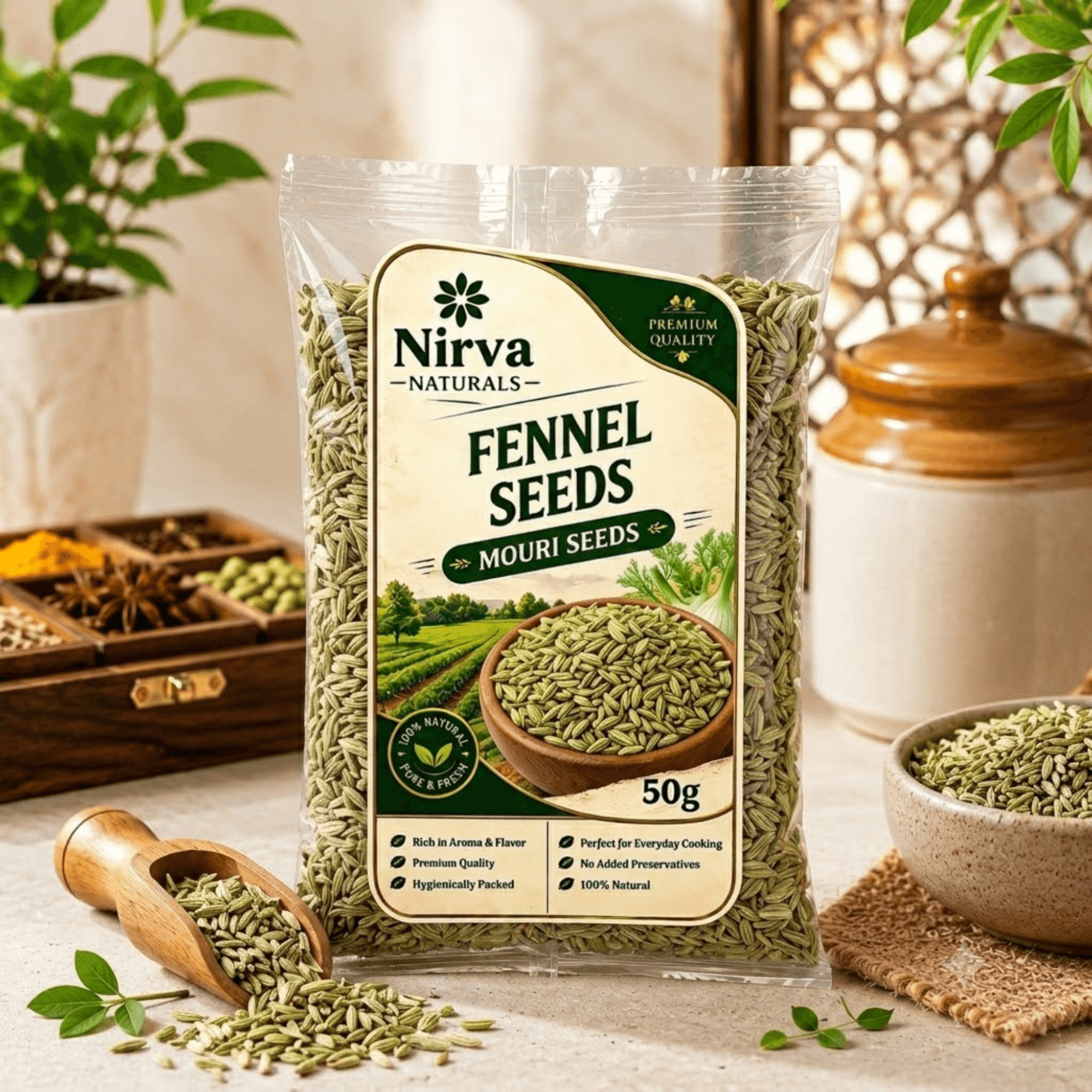 Nirva Fennel seeds Whole Spices 50gm